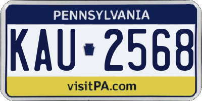 PA license plate KAU2568