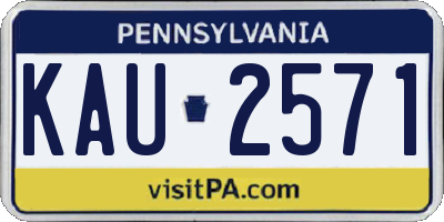 PA license plate KAU2571