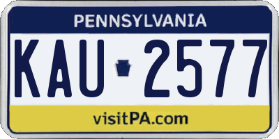 PA license plate KAU2577