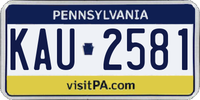 PA license plate KAU2581
