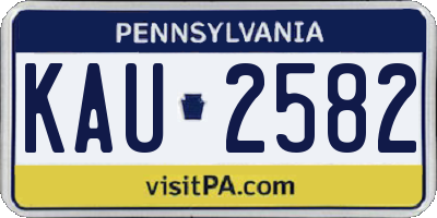 PA license plate KAU2582