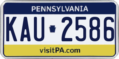 PA license plate KAU2586