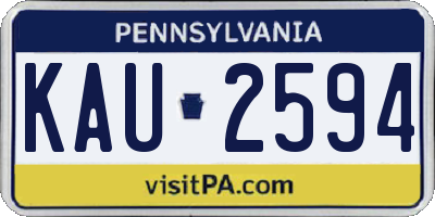 PA license plate KAU2594