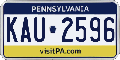 PA license plate KAU2596
