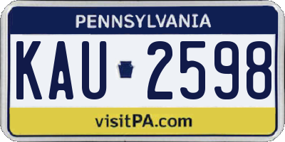 PA license plate KAU2598