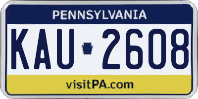 PA license plate KAU2608