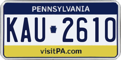 PA license plate KAU2610