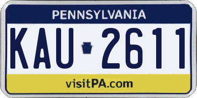 PA license plate KAU2611
