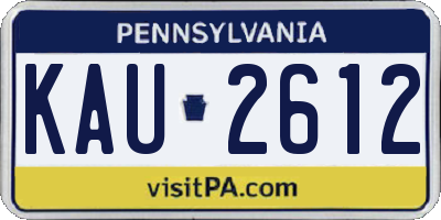 PA license plate KAU2612