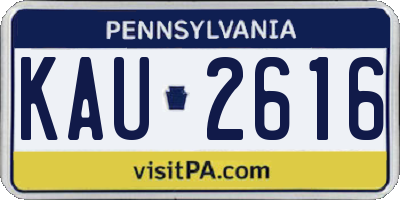 PA license plate KAU2616