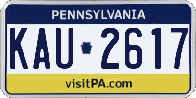 PA license plate KAU2617
