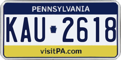 PA license plate KAU2618
