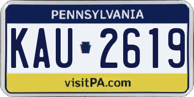 PA license plate KAU2619