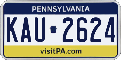 PA license plate KAU2624