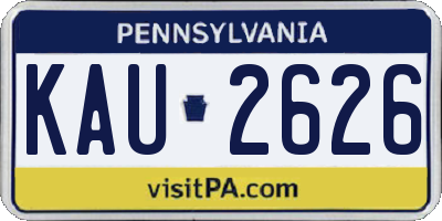 PA license plate KAU2626