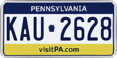 PA license plate KAU2628
