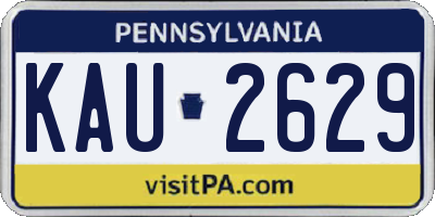 PA license plate KAU2629