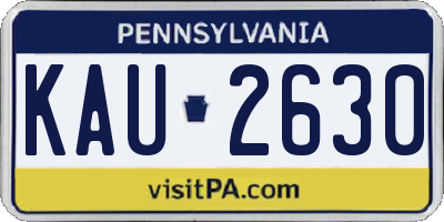 PA license plate KAU2630