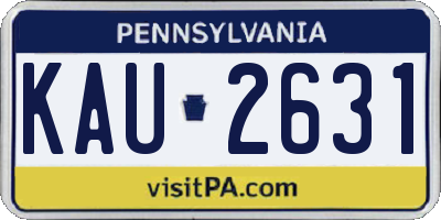 PA license plate KAU2631