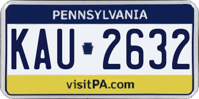 PA license plate KAU2632