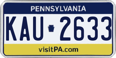 PA license plate KAU2633
