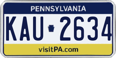 PA license plate KAU2634