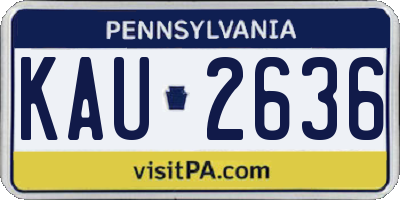 PA license plate KAU2636