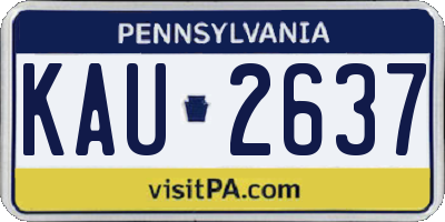 PA license plate KAU2637