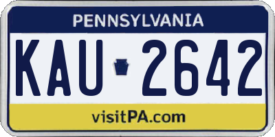 PA license plate KAU2642