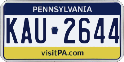 PA license plate KAU2644