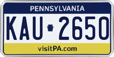 PA license plate KAU2650