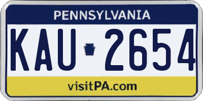 PA license plate KAU2654