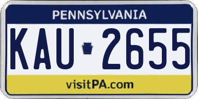 PA license plate KAU2655