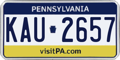 PA license plate KAU2657