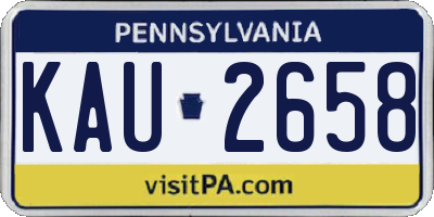 PA license plate KAU2658