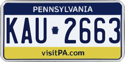PA license plate KAU2663