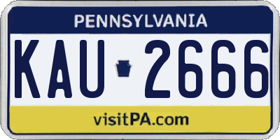 PA license plate KAU2666