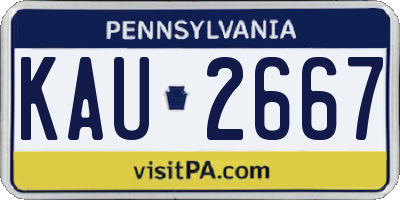 PA license plate KAU2667