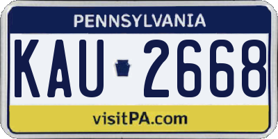 PA license plate KAU2668
