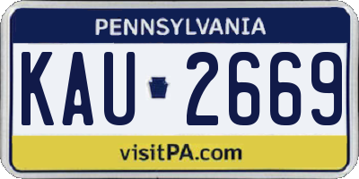 PA license plate KAU2669