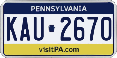 PA license plate KAU2670