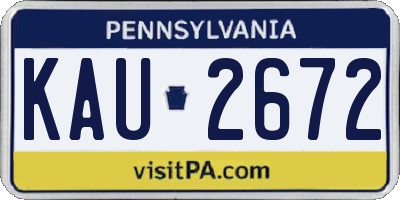 PA license plate KAU2672