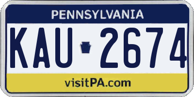 PA license plate KAU2674