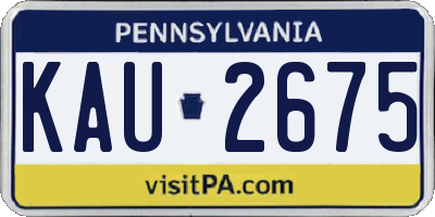 PA license plate KAU2675