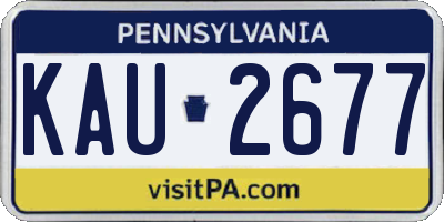 PA license plate KAU2677