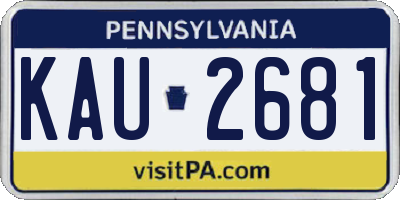 PA license plate KAU2681