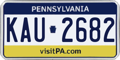 PA license plate KAU2682