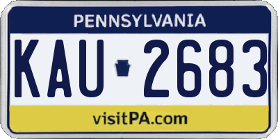 PA license plate KAU2683
