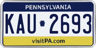 PA license plate KAU2693