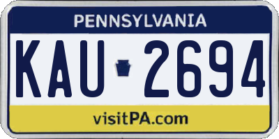 PA license plate KAU2694